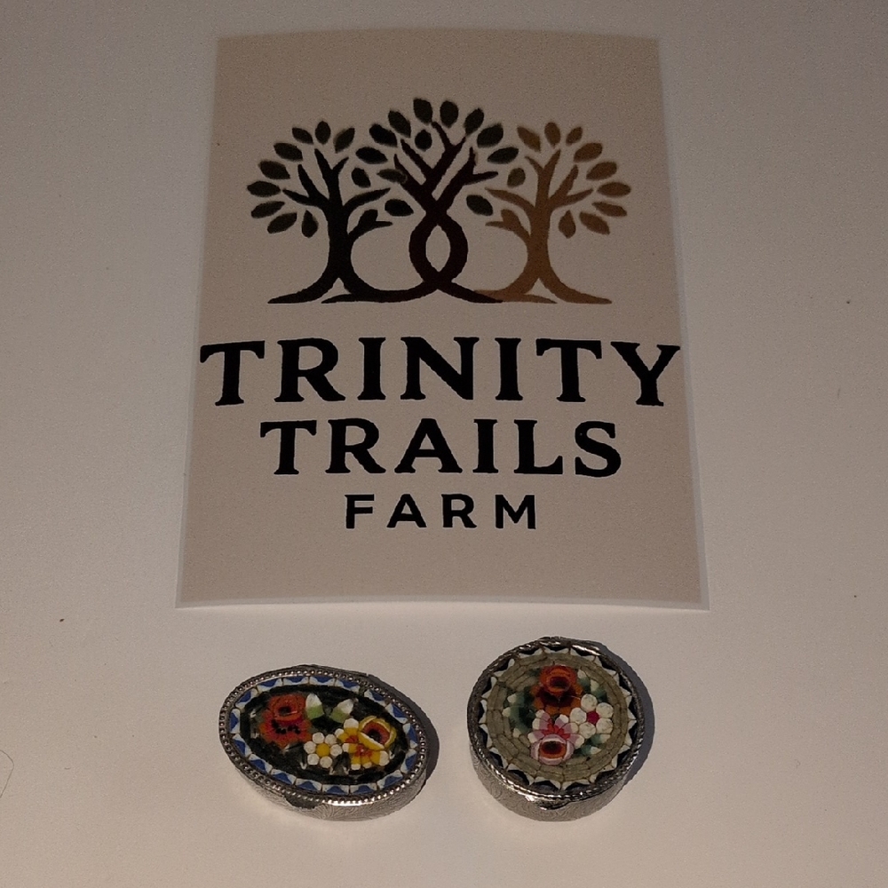 Vintage Italian Micro Mosaic Pill Boxes